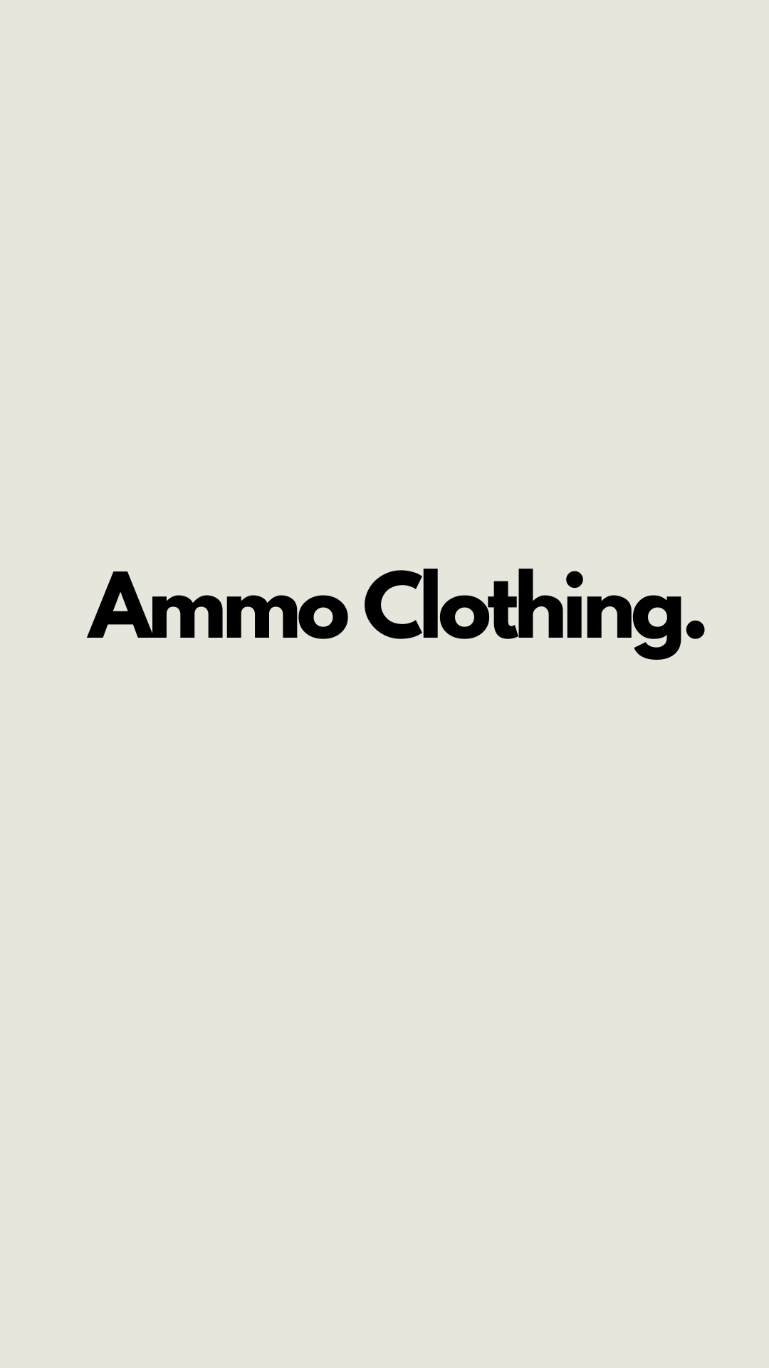 Text 'Ammo Clothing.' on a plain background